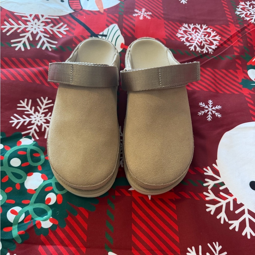 UGG Beige Slip-On Clogs with Strap
